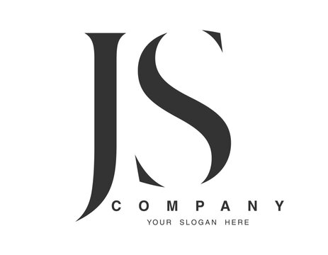 JS logo design. Initial letter j and s serif font style. Creative classic company name typography. Trendy logotype or identity.