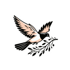 Obraz premium Modern pigeon dove vector isolated illustration