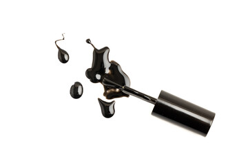 Spilled nail polish on a white surface 