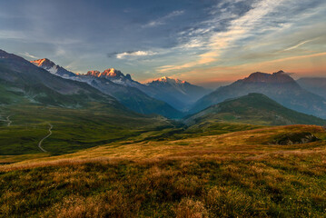view of the Mont Blanc massif in autumn