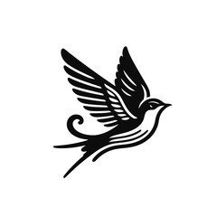 Obraz premium beautiful swallow flying isolated vector illustration