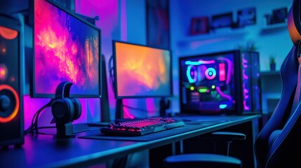 Naklejka premium Gaming Hardware Trends: Explore the latest trends in gaming hardware, including graphics cards, gaming monitors, and peripherals.