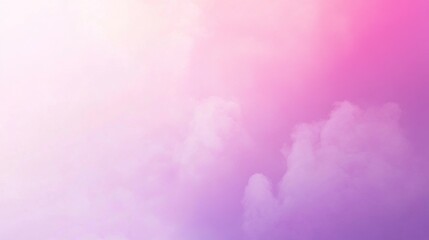 Fototapeta premium Soft, pink and purple gradient sky with white clouds.