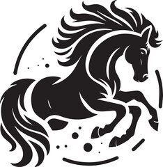 Horse jumping silhouette vector