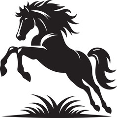 Horse jumping silhouette vector