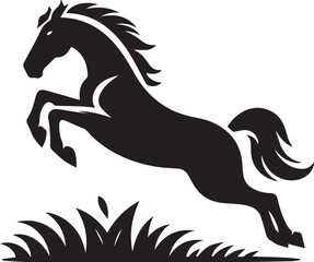 Horse jumping silhouette vector