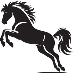 Horse jumping silhouette vector