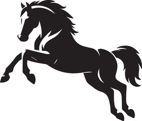 Horse jumping silhouette vector