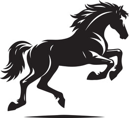 Horse jumping silhouette vector