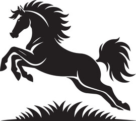Horse jumping silhouette vector