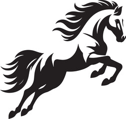 Horse jumping silhouette vector