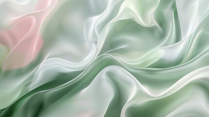 Fototapeta premium Soft green and pink pastel flowing abstract shapes – modern liquid texture with smooth color blends for 4k wallpaper, creative interior design, and digital art backgrounds featuring light green patter