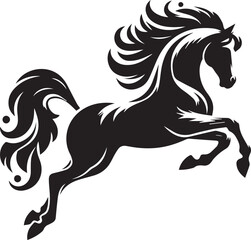 Horse jumping silhouette vector