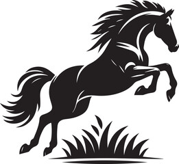 Horse jumping silhouette vector