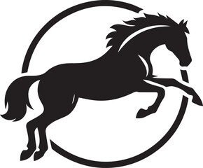 Horse jumping silhouette vector