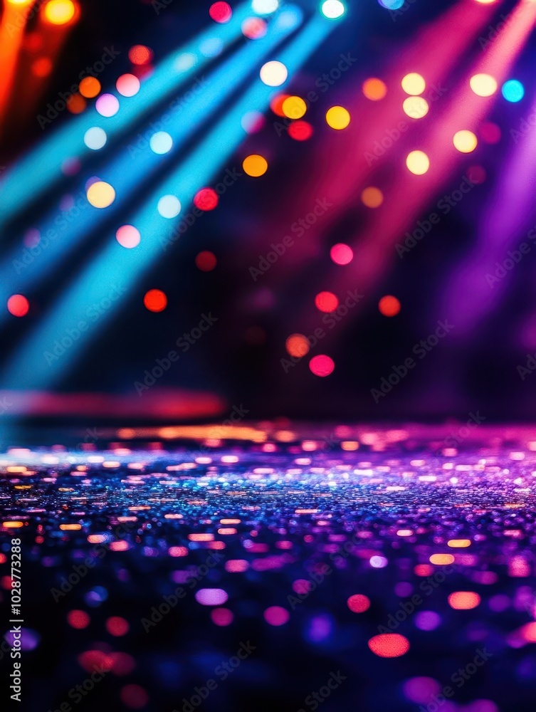 Wall mural abstract colorful bokeh lights background