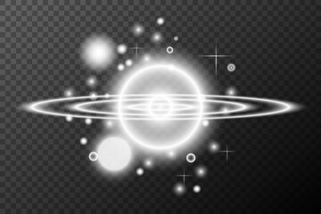 Light effect, Isolated white transparent flare explosion sparkle dust line solar flare spark star spotlight, vector special effect