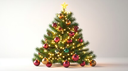 decorated christmas tree with lights and ornaments