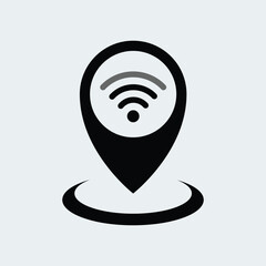 Location, address wifi signal icon