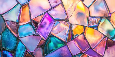 A colorful mosaic made of glass pieces