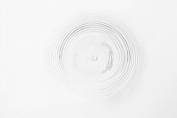 Minimalistic Water Ripple Effect in White Background - Abstract Concept for Design, Poster, Prints