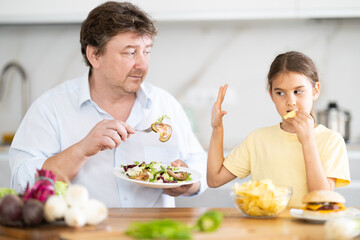 Daughter refuses to eat food prepared by father
