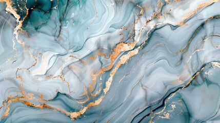 Fototapeta premium Blue marble ink pattern with colorful swirls – abstract texture background for elegant wallpaper, artistic interior design, and creative digital projects