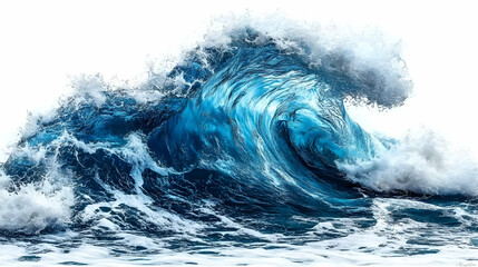 Obraz premium A dynamic wave showcasing vibrant blue ocean energy and motion.