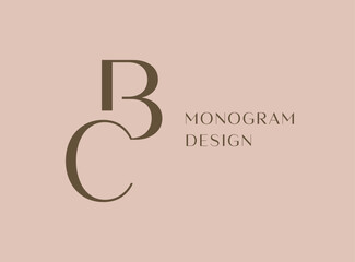 BC or CB letter logo icon design. Classic style luxury initials monogram.