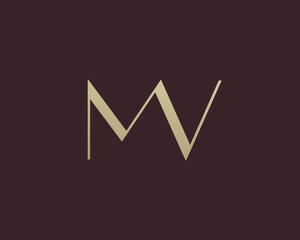 MV letter logo icon design. Classic style luxury initials monogram.