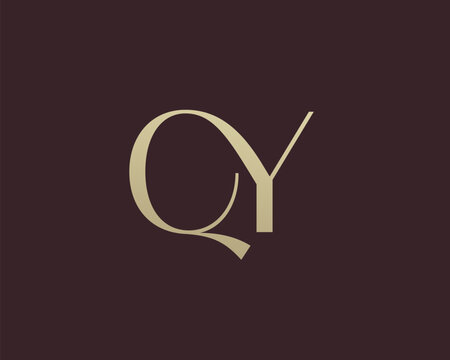 QY letter logo icon design. Classic style luxury initials monogram.