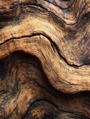 Obraz premium Rough wood: the beauty of the natural grain A close-up of unpolished wood with pronounced grains, cracks and the unique patina of time.