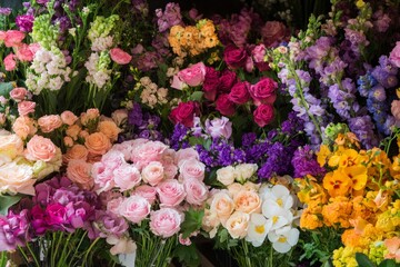 Fototapeta premium Tons of all the flowers, vivid color mood of romantic, sweet , elegant.