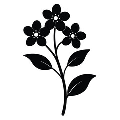 not-flower--vector-black-color silhouette