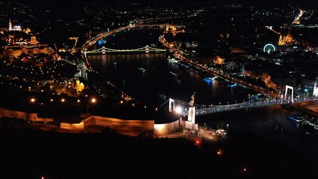 Aerial view of Geller Hill, one of Budapest's favourite tourist spots