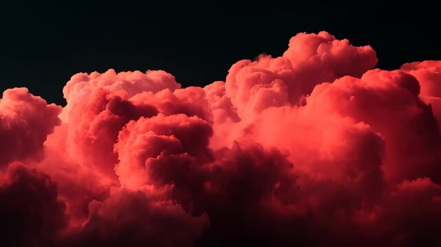 Flowing red clouds against a deep black background