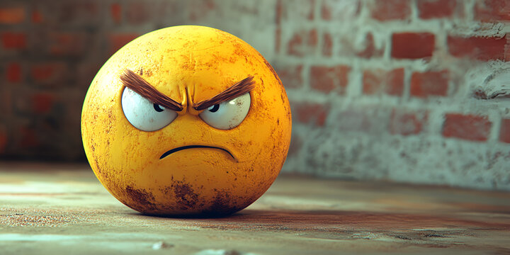 Angry emoji emoticon with clenched teeth showing a furious expression