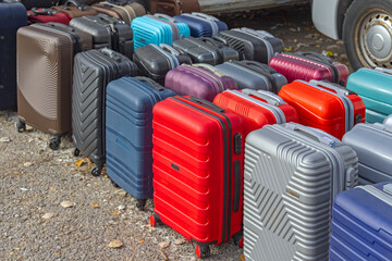 Hard Shell Roller Luggage Carry On Suitcases Travel Outside