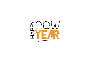 Happy new Year lettering for greeting cards, banners, posters, isolated on white background.