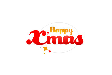 Happy Xmas lettering for greeting cards, banners, posters, isolated on white background.