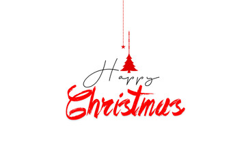 Happy Christmas lettering for greeting cards, banners, posters, isolated on white background.
