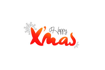 Happy Xmas lettering for greeting cards, banners, posters, isolated on white background.
