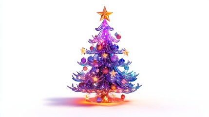 3d vector decorated christmas tree