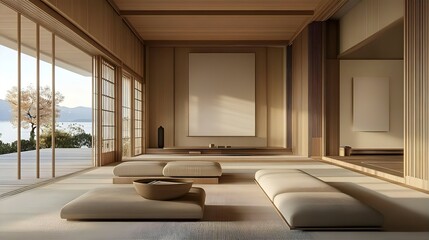 Cozy modern living room interior featuring a fireplace, stylish furniture, and ample natural light