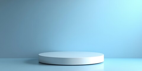 Minimalist Studio Display with Soft Blue Background