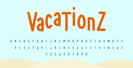 Vacation Holiday is a playful typeface with bold, rounded letters that evoke relaxation and adventure. Perfect for travel themes, it brings a fun, sunny vibe to designs like postcards.