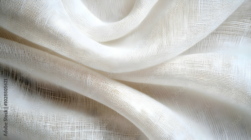 Sticker Soft, white fabric with gentle folds and texture.