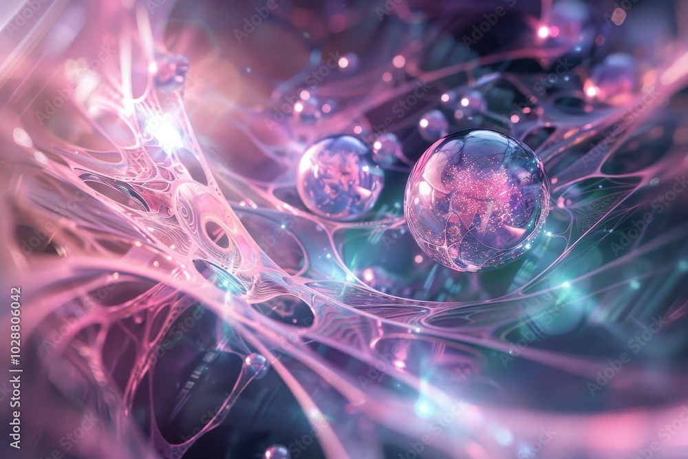 Poster abstract interpretation of nanoscience ,visual representation of the innovative drug's science aimed