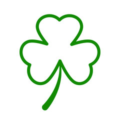 Leaf clover icon. Green clover icon on white background. Vector icon.