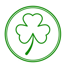 Leaf clover icon. Green clover icon on white background. Vector icon.